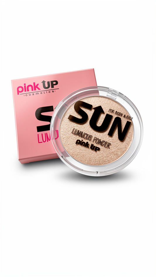Pink Up sun iluminador en polvo para cuerpo y rostro